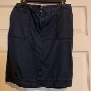 J. Jill Navy Blue Tencell Skirt